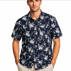 HUF Men’s Hawaiian Shirt Large Dark Navy